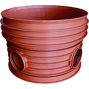 Pipelife PP rense-inspektionsbrønd 600-315mm T2 lige gennemløb og H+V tilløb 90 gr.