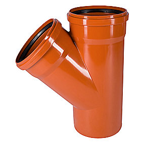 Ostendorf PVC-grenrør 45 gr. 200x200 mm med kort indstiksmuffe