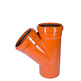 Ostendorf PVC-grenrør 45 gr. 250x250mm med kort indstiksmuffe