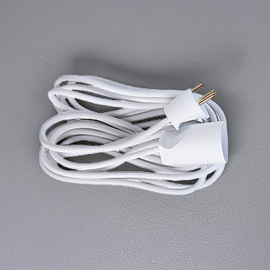 E-line forlængerledning 3G1,0 H05VV-F, med jord, 230V/13A, plastkabel, 5m, hvid