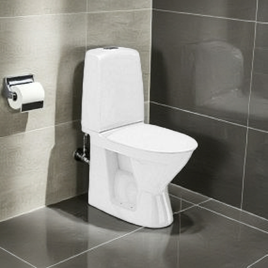 Ifö Spira toilet 6260. Med skjult S-lås. Rimfree. Hvid