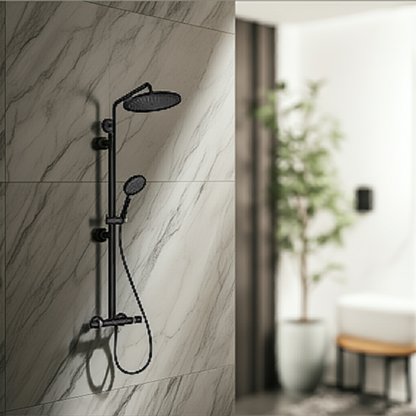 hansgrohe Croma Select S 280 showerpipe med håndbruser Raindance Select S 120 3jet, mat sort