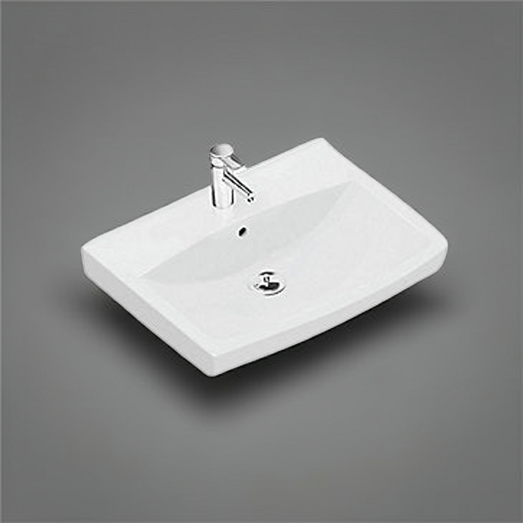 Ifö Spira håndvask lige 570 x 435 mm. 15022 montering bolte eller bæringer, med hanehul og overløb.